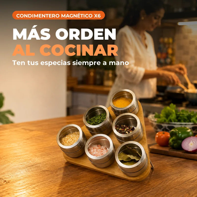 Condimentero magnético X6 integrado en una cocina